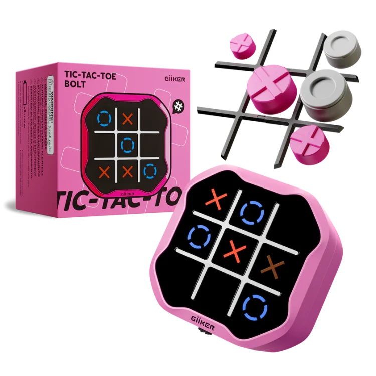 GiiKER Tic-Tac-Toe BOLT różowy – elektroniczna gra logiczna