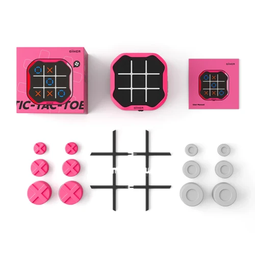Zawartość zestawu GiiKER Tic-Tac-Toe BOLT różowy
