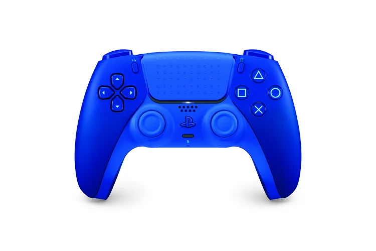 Niebieski kontroler DualSense Icon Blue do PlayStation 5 – widok z przodu