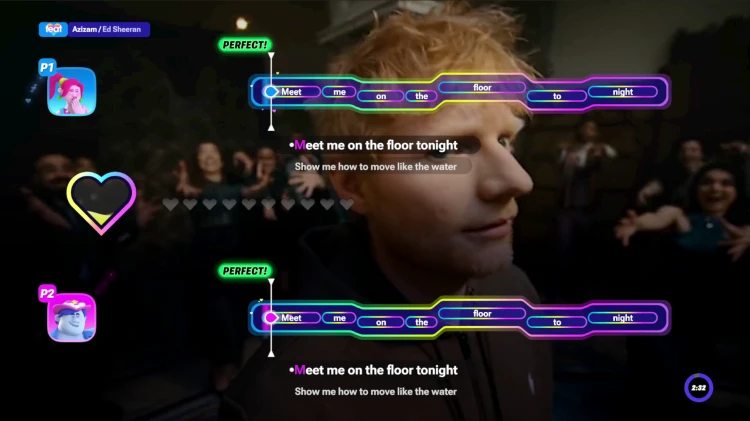 Rozgrywka dla dwóch graczy w Let’s Sing 2027 – utwór Azizam