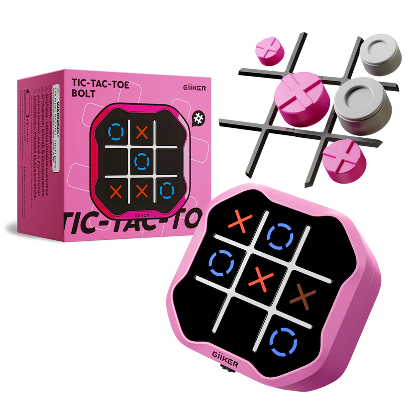 GiiKER Tic-Tac-Toe BOLT różowy – elektroniczna gra logiczna