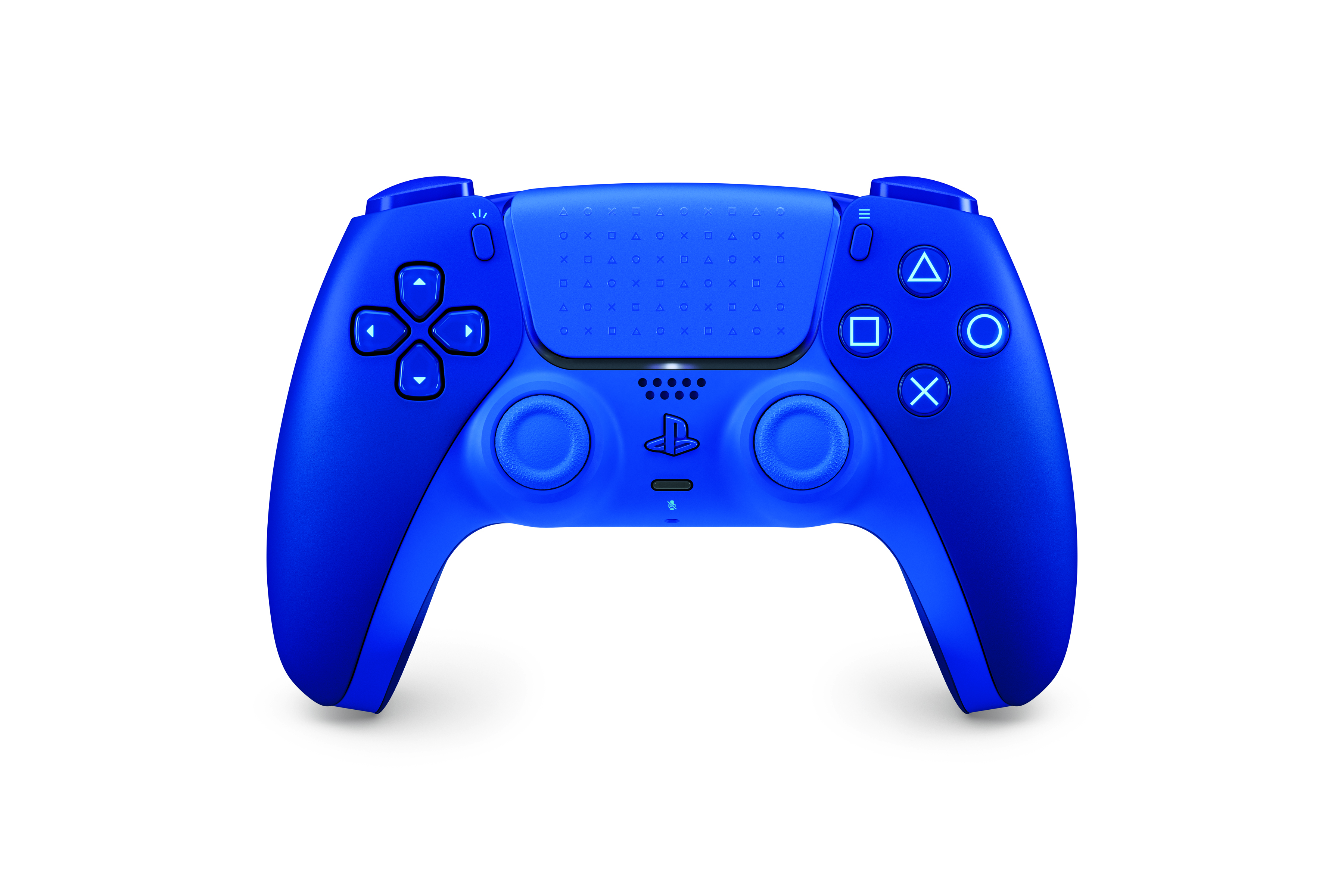 Niebieski kontroler DualSense Icon Blue do PlayStation 5 – widok z przodu